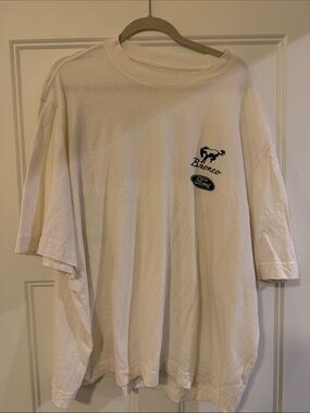 Abercrombie & Fitch White Short-Sleeve Tee with Small Navy Graphic